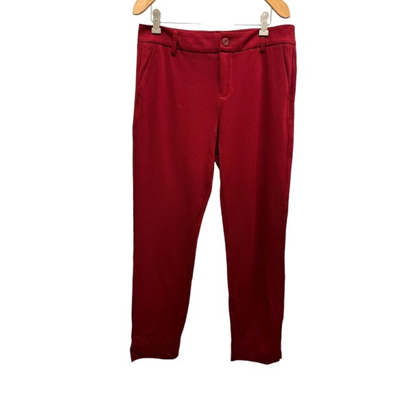 💰BOGO💰 Cabi Deep Red Trousers, Tapered Leg with Ankle Slit sz 8 - Picture 3 of 10
